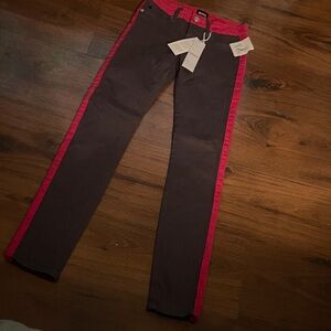 Hudson Fun and Trendy Brown Jeans with Red Accents